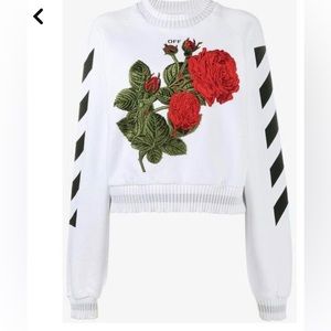 Off-White EXCLUSIVE rose embroidered women’s sweatshirt. Lightly worn size S